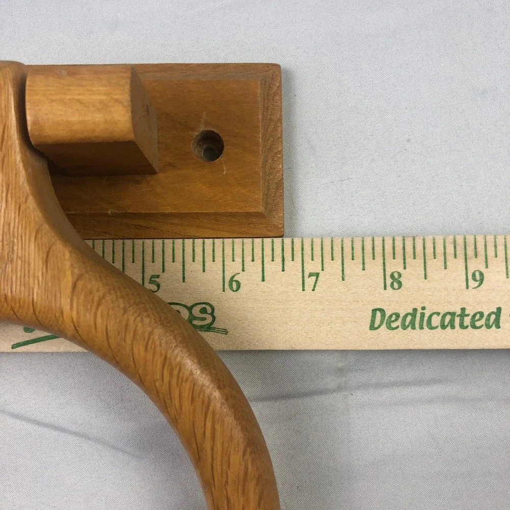 Vintage Oak Wood Towel Ring Holder Wall Mount Bathroom Kitchen Rustic